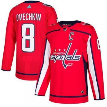 Men's Adidas Washington Capitals #8 Alex Ovechkin Red Home Authentic Stitched NHL Jersey