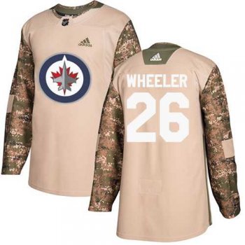 Men's Adidas Winnipeg Jets #26 Blake Wheeler Camo Authentic 2017 Veterans Day Stitched NHL Jersey