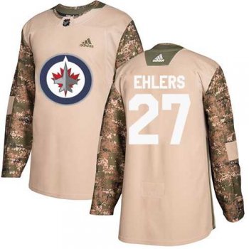 Men's Adidas Winnipeg Jets #27 Nikolaj Ehlers Camo Authentic 2017 Veterans Day Stitched NHL Jersey