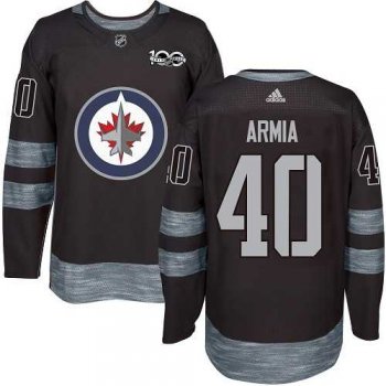 Men's Adidas Winnipeg Jets #40 Joel Armia Black 1917-2017 100th Anniversary Stitched NHL Jersey