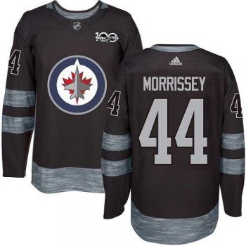 Men's Adidas Winnipeg Jets #44 Josh Morrissey Black 1917-2017 100th Anniversary Stitched NHL Jersey