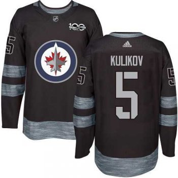 Men's Adidas Winnipeg Jets #5 Dmitry Kulikov Black 1917-2017 100th Anniversary Stitched NHL Jersey