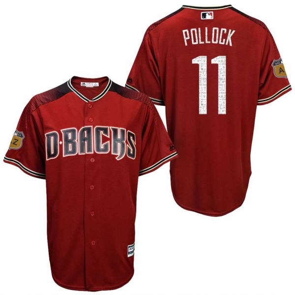 Men's Arizona Diamondbacks #11 A.J. Pollock 2017 Spring Training Cool Base Stitched MLB Jersey