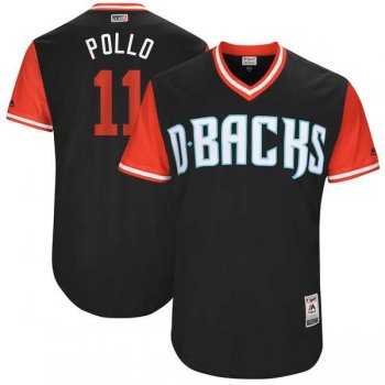 Men's Arizona Diamondbacks #11 AJ Pollock Pollo Majestic Black 2017 Little League World Series Players Weekend Jersey