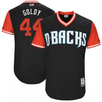 Men's Arizona Diamondbacks #44 Paul Goldschmidt Goldy Majestic Black 2017 Little League World Series Players Weekend Jersey