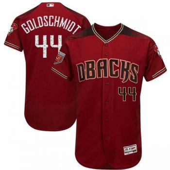 Men's Arizona Diamondbacks #44 Paul Goldschmidt Majestic Sedona Red 2018 Spring Training Flex Base Player Jersey