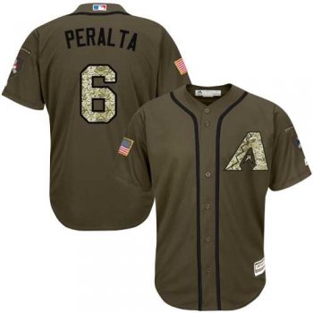 Men's Arizona Diamondbacks #6 David Peralta Green Salute to Service Stitched MLB