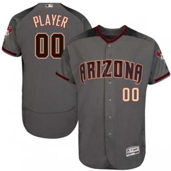 Men's Arizona Diamondbacks Majestic Gray 2017 Flex Base Authentic Custom Jersey