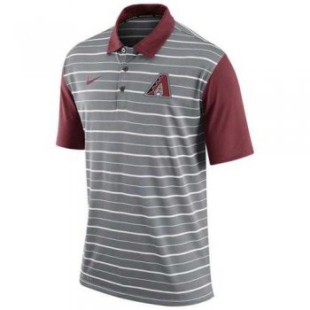 Men's Arizona Diamondbacks Nike Gray Dri-FIT Stripe Polo