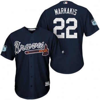 Men's Atlanta Braves #22 Nick Markakis 2017 Spring Training Cool Base Stitched MLB Jersey