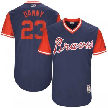 Men's Atlanta Braves #23 Danny Santana Danny Majestic Navy 2017 Little League World Series Players Weekend Jersey