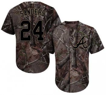 Men's Atlanta Braves #24 Deion Sanders Camo Realtree Collection Cool Base Stitched MLB