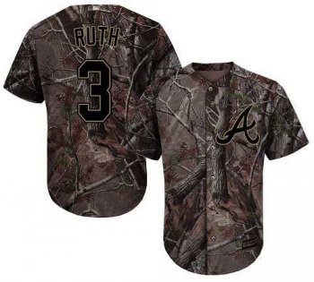 Men's Atlanta Braves #3 Babe Ruth Camo Realtree Collection Cool Base Stitched MLB