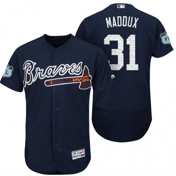 Men's Atlanta Braves #31 Greg Maddux 2017 Spring Training Flex Base Authentic Collection Stitched Baseball Jersey