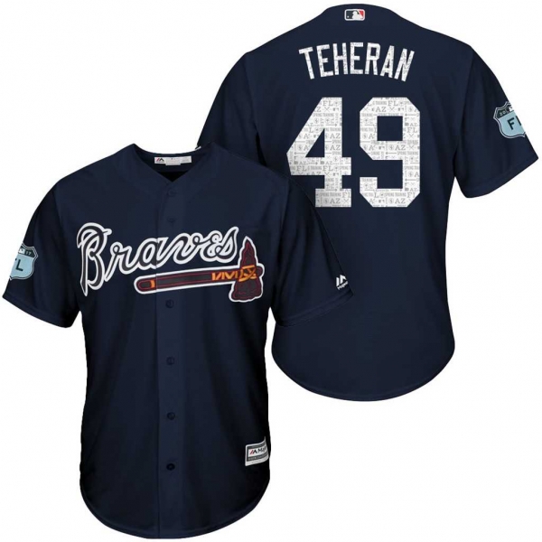 Men's Atlanta Braves #49 Julio Teheran 2017 Spring Training Cool Base Stitched MLB Jersey