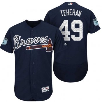 Men's Atlanta Braves #49 Julio Teheran 2017 Spring Training Flex Base Authentic Collection Stitched Baseball Jersey