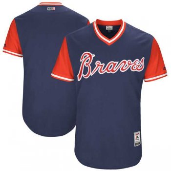 Men's Atlanta Braves Customized Navy 2017 Little League World Series Players Weekend Jersey