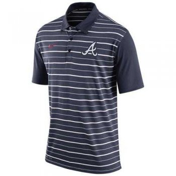 Men's Atlanta Braves Nike Navy Dri-FIT Stripe Polo