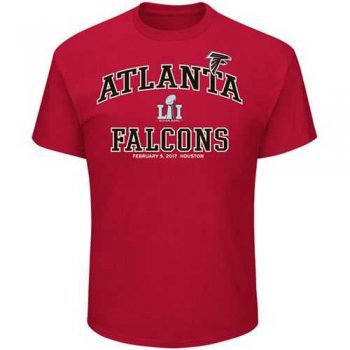 Men's Atlanta Falcons Majestic Red Super Bowl LI Bound Heart & Soul Going to the Super Bowl T-Shirt