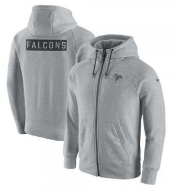 Men's Atlanta Falcons Nike Ash Gridiron Gray 2.0 Full-Zip Hoodie