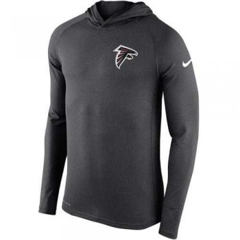 Men's Atlanta Falcons Nike Charcoal Stadium Touch Hooded Performance Long Sleeve T-Shirt