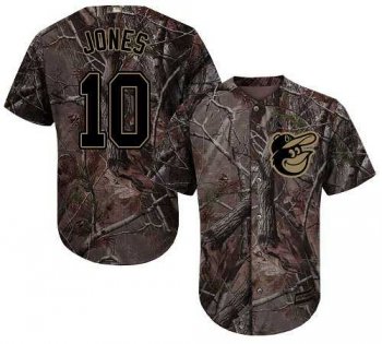 Men's Baltimore Orioles #10 Adam Jones Camo Realtree Collection Cool Base Stitched MLB