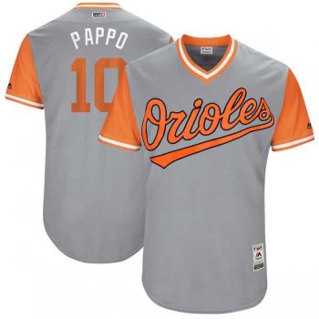 Men's Baltimore Orioles #10 Adam Jones Pappo Majestic Gray 2017 Little League World Series Players Weekend Jersey