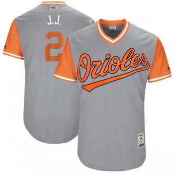 Men's Baltimore Orioles #2 JJ Hardy J.J. Majestic Gray 2017 Little League World Series Players Weekend Jersey