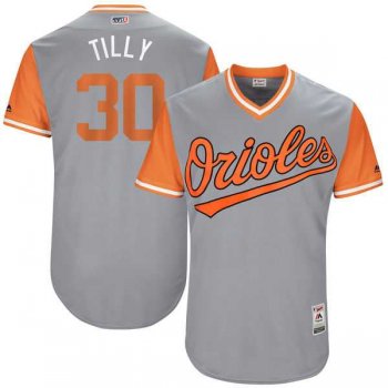 Men's Baltimore Orioles #30 Chris Tillman Tilly Majestic Gray 2017 Little League World Series Players Weekend Jersey