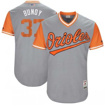 Men's Baltimore Orioles #37 Dylan Bundy Bundy Majestic Gray 2017 Little League World Series Players Weekend Jersey