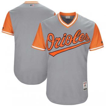 Men's Baltimore Orioles Customized Gray 2017 Little League World Series Players Weekend Jersey