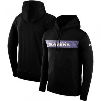 Men's Baltimore Ravens Nike Black Sideline Team Performance Pullover Hoodie