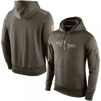 Men's Baltimore Ravens Nike Olive Salute To Service KO Performance Hoodie