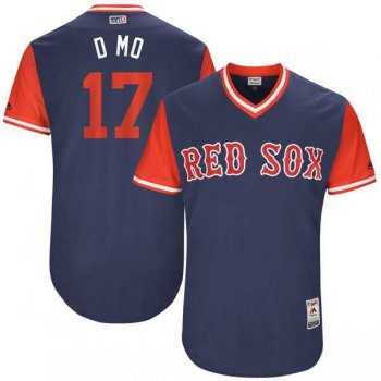 Men's Boston Red Sox #17 Deven Marrero D Mo Majestic Navy 2017 Little League World Series Players Weekend Jersey