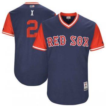 Men's Boston Red Sox #2 Xander Bogaerts X Majestic Navy 2017 Little League World Series Players Weekend Jersey