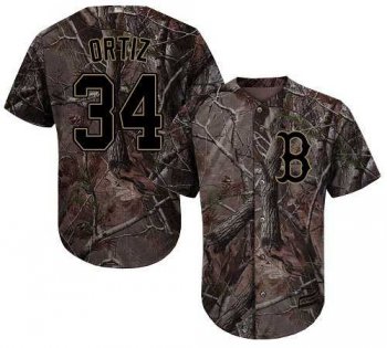 Men's Boston Red Sox #34 David Ortiz Camo Realtree Collection Cool Base Stitched MLB