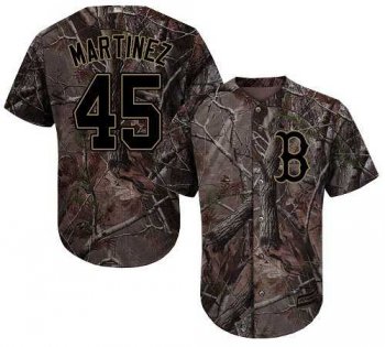 Men's Boston Red Sox #45 Pedro Martinez Camo Realtree Collection Cool Base Stitched MLB