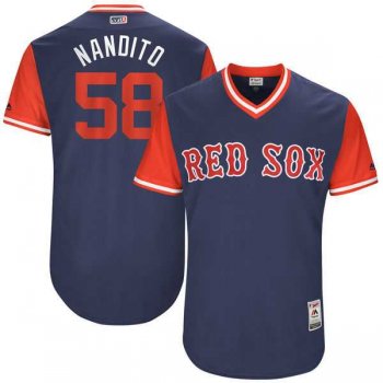 Men's Boston Red Sox #58 Fernando Abad Nandito Majestic Navy 2017 Little League World Series Players Weekend Jersey