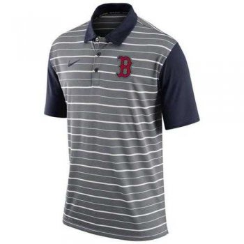 Men's Boston Red Sox Nike Gray Dri-FIT Stripe Polo