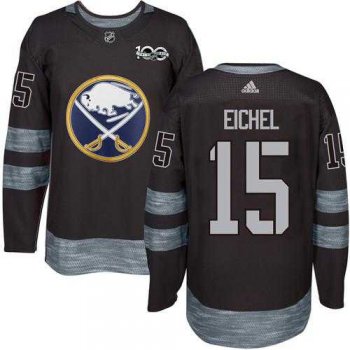 Men's Buffalo Sabres #15 Jack Eichel Black 1917-2017 100th Anniversary Stitched NHL Jersey