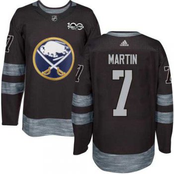 Men's Buffalo Sabres #7 Rick Martin Black 1917-2017 100th Anniversary Stitched NHL Jersey