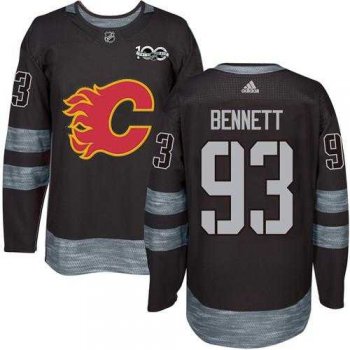 Men's Calgary Flames #93 Sam Bennett Black 1917-2017 100th Anniversary Stitched NHL Jersey