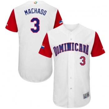 Men's Canada Baseball #3 Manny Machado 2017 World Baseball Classic Authentic Jersey