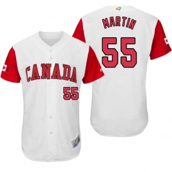 Men's Canada Baseball #55 Russell Martin 2017 World Baseball Classic Authentic Jersey