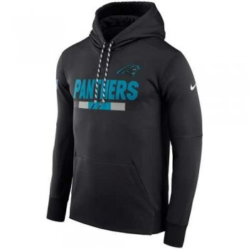 Men's Carolina Panthers Nike Black Sideline ThermaFit Performance PO Hoodie