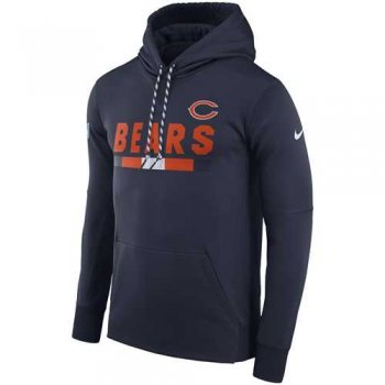 Men's Chicago Bears Nike Navy Sideline ThermaFit Performance PO Hoodie