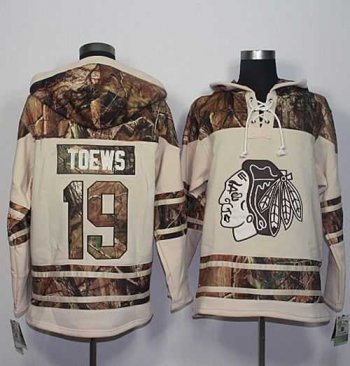 Men's Chicago Blackhawks #19 Jonathan Toews Cream Camo Stitched NHL Jersey