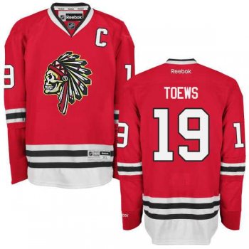 Men's Chicago Blackhawks #19 Jonathan Toews Reebok Premier Red Skull Ice Hockey Jersey