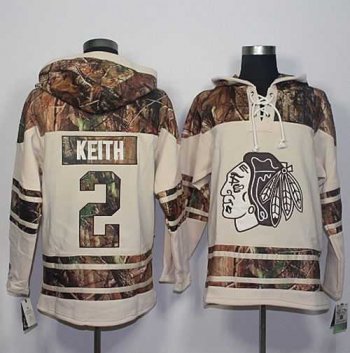 Men's Chicago Blackhawks #2 Duncan Keith Cream Camo Stitched NHL Jersey