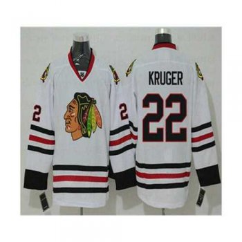 Men's Chicago Blackhawks #22 Marcus Kruger Away White Jersey